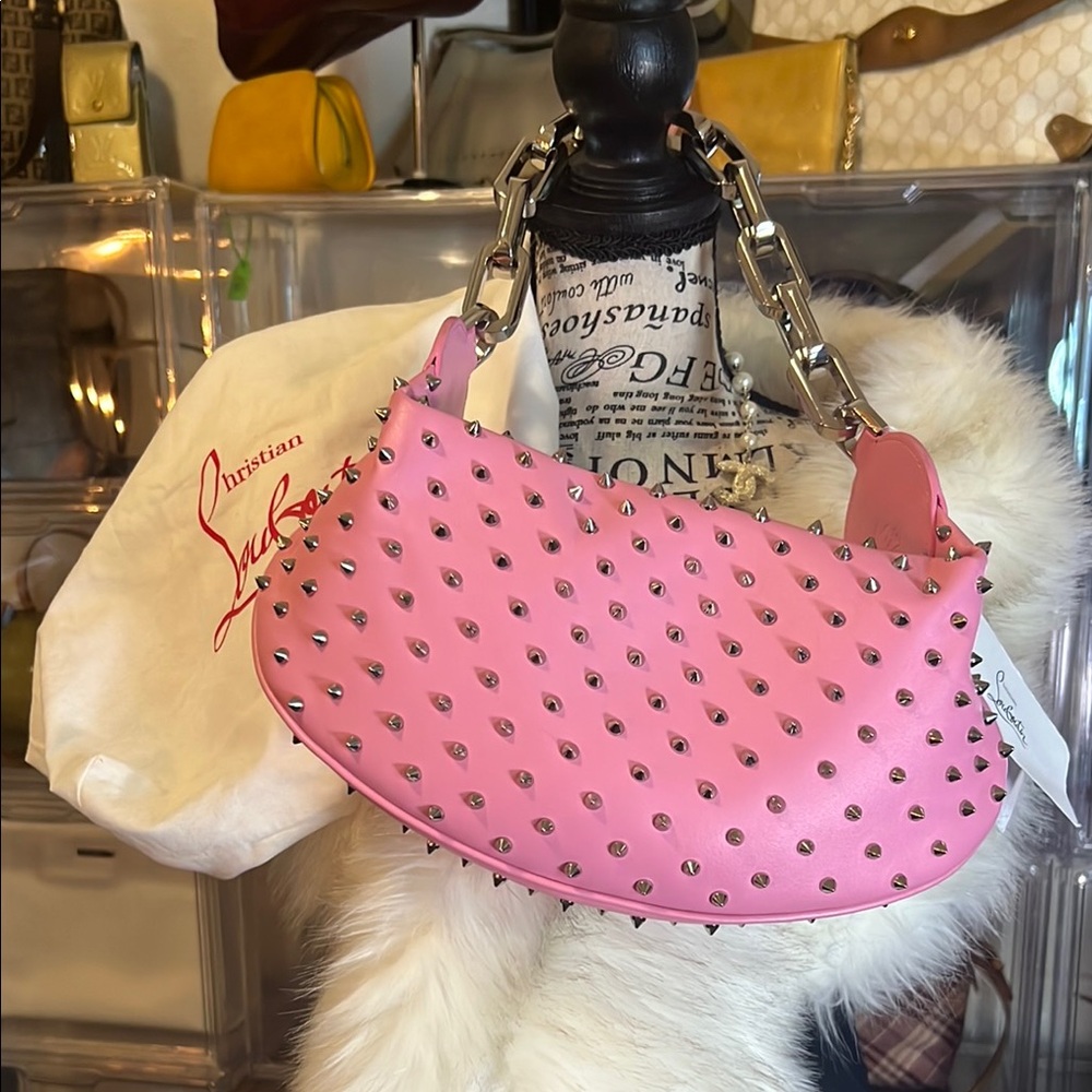 Christian Louboutin Pink Studded Women's Bag